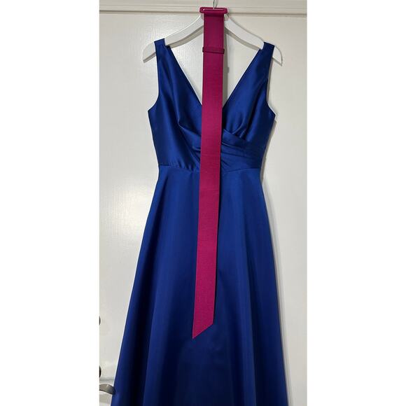 Sachin & Babi Rae Gown Eclipse Blue Fuchsia Belt Sz 4 NWT Glamorous A-Line Dress - Picture 3 of 15